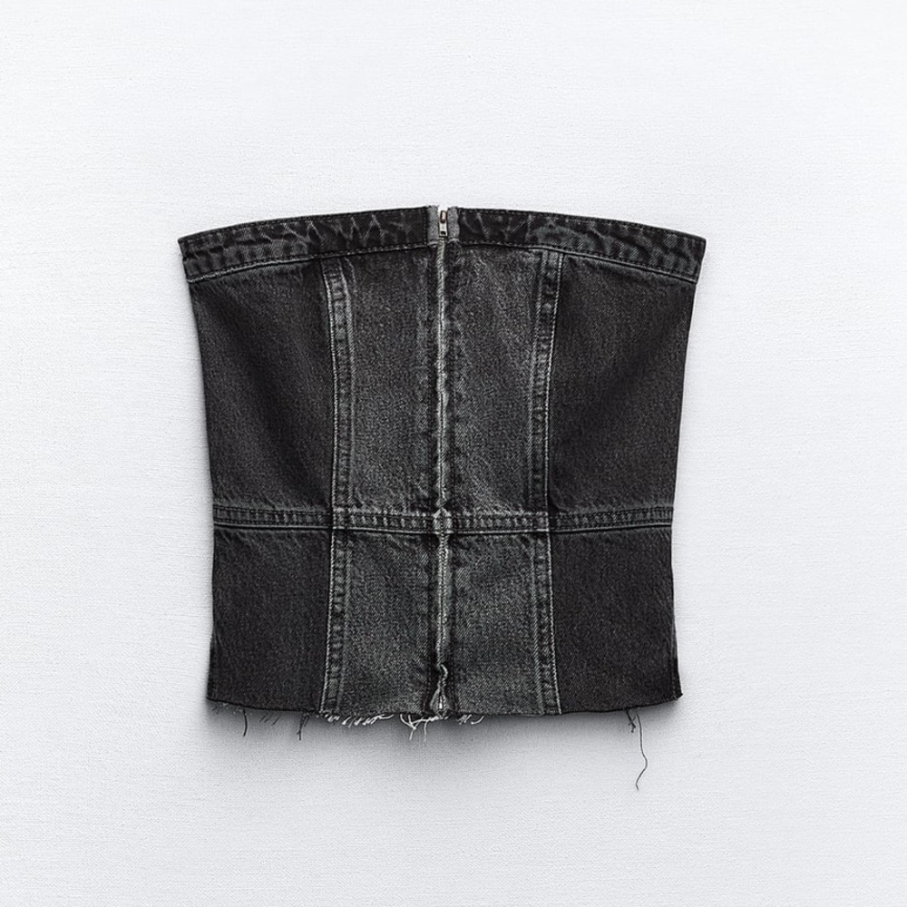 ZARA Strapless Denim Top